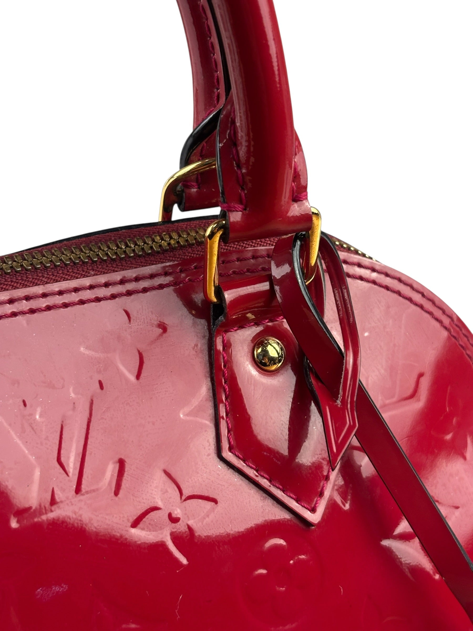 Louis Vuitton Red Vernis Alma BB Two-Way Bag