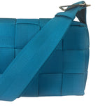 Bottega Veneta Teal Blue Intrecciato Cassette Flap Crossbody Bag
