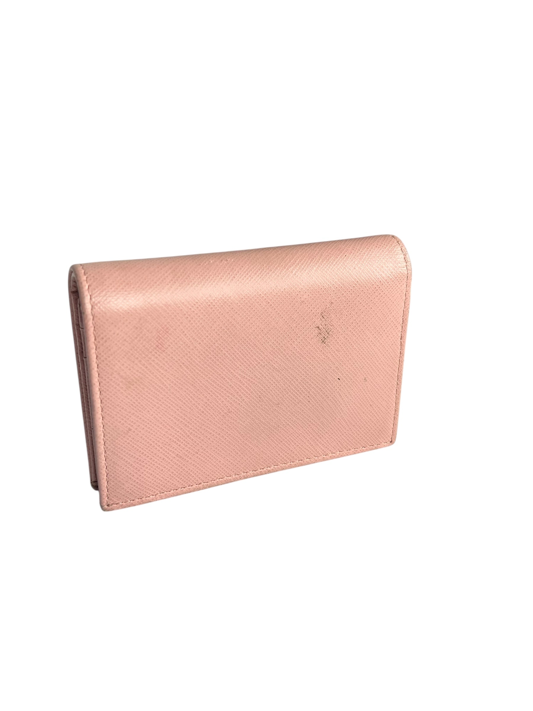 Prada Pink Saffiano Leather Compact Wallet