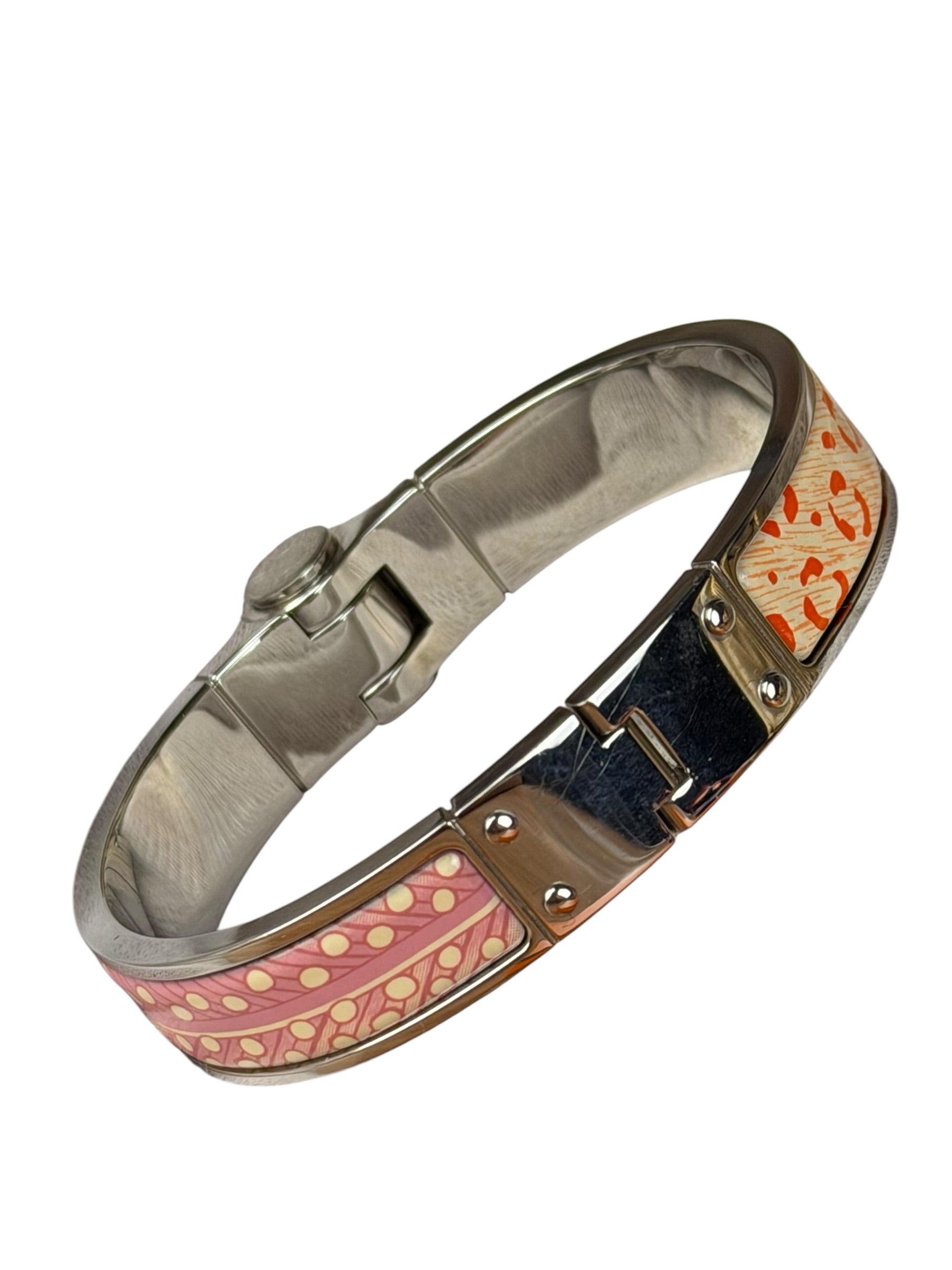 Hermes Charniere Enamel Hinged Bracelet/Cuff