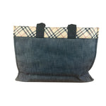 Burberry Vintage Blue Label Denim Nova Check Tote Bag