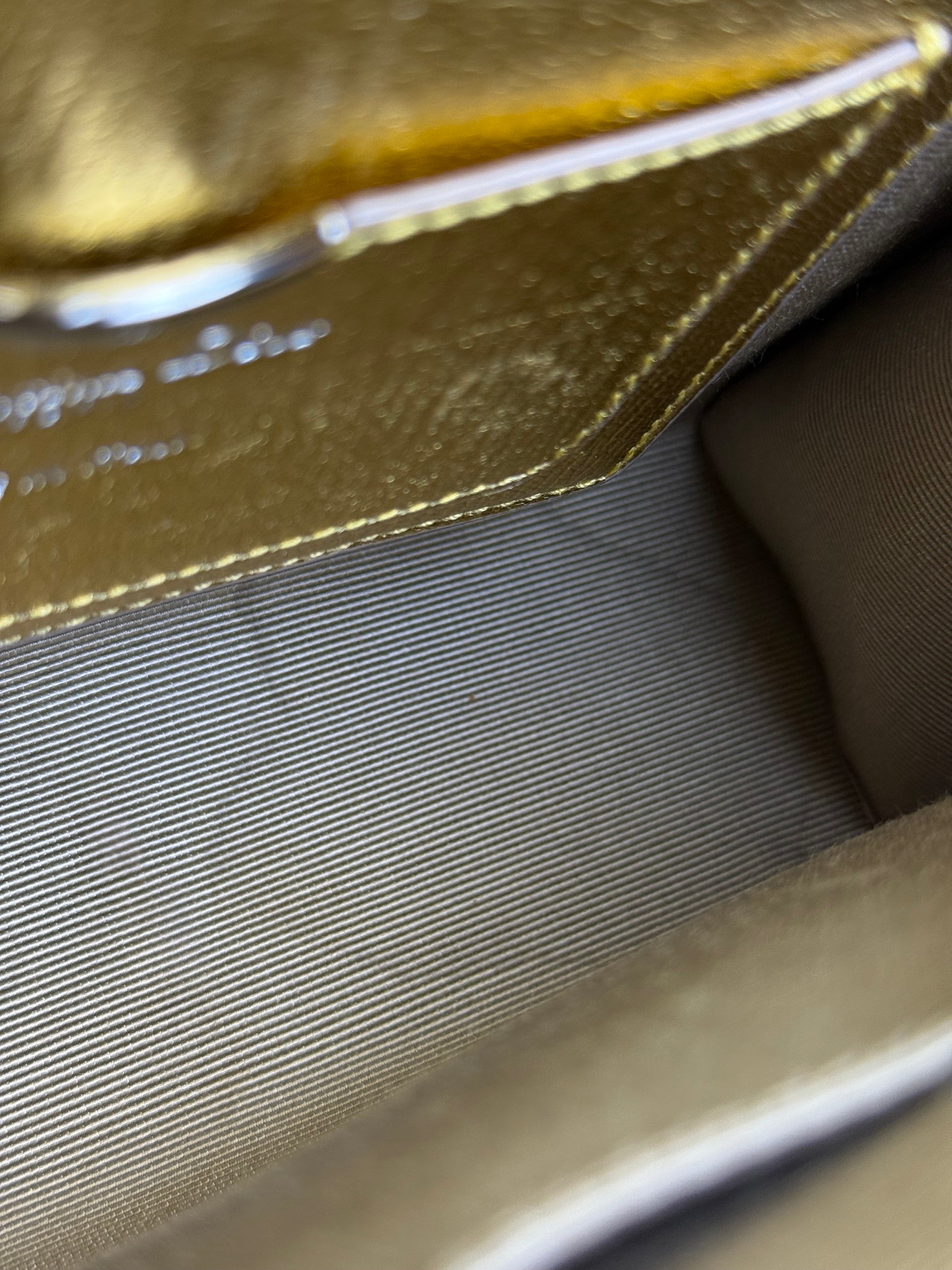 Christian Dior Diorever Gold Leather Clutch Bag