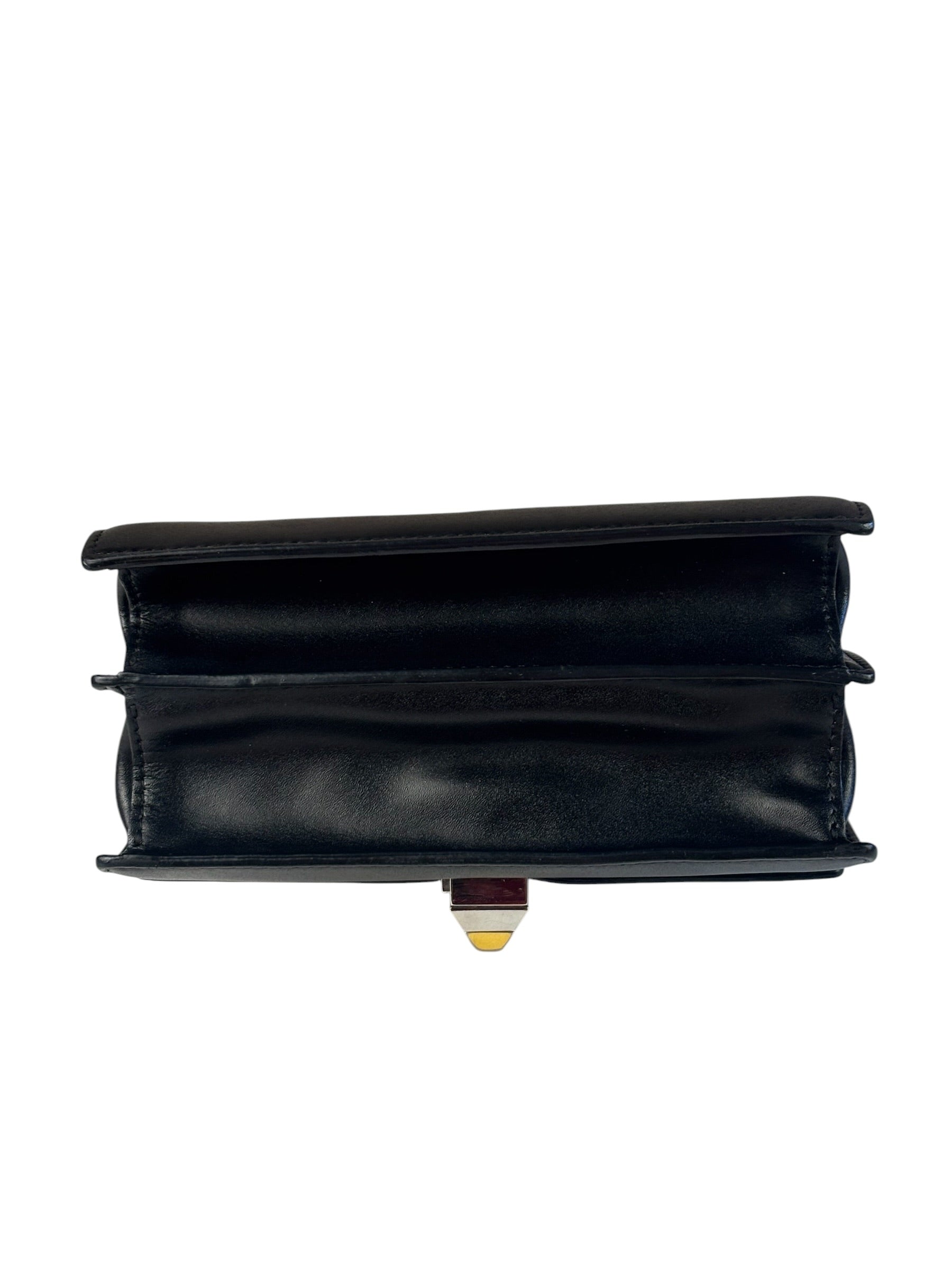 Fendi Black Leather Kan I Monster Eyes Shoulder Bag