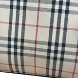 Burberry Vintage Leather Trim House Check Top Handle Bag