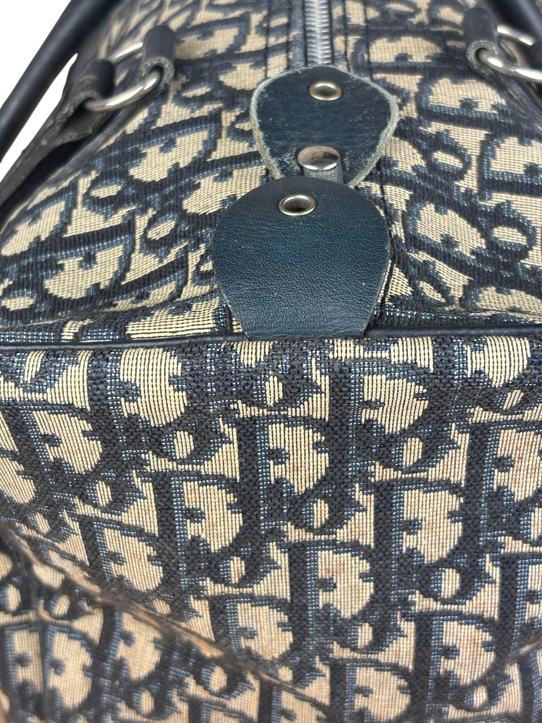 Christian Dior Vintage Navy Trotter Boston Bag