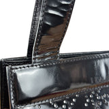 Chanel Black Patent Leather Perforated Camellia Tote Bag 2003