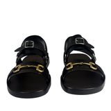 Gucci Black Cordovan Horsebit Sandals
