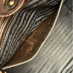Prada Dark Brown Calf Leather Glace Twin-Pocket Tote