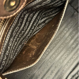 Prada Dark Brown Calf Leather Glace Twin-Pocket Tote