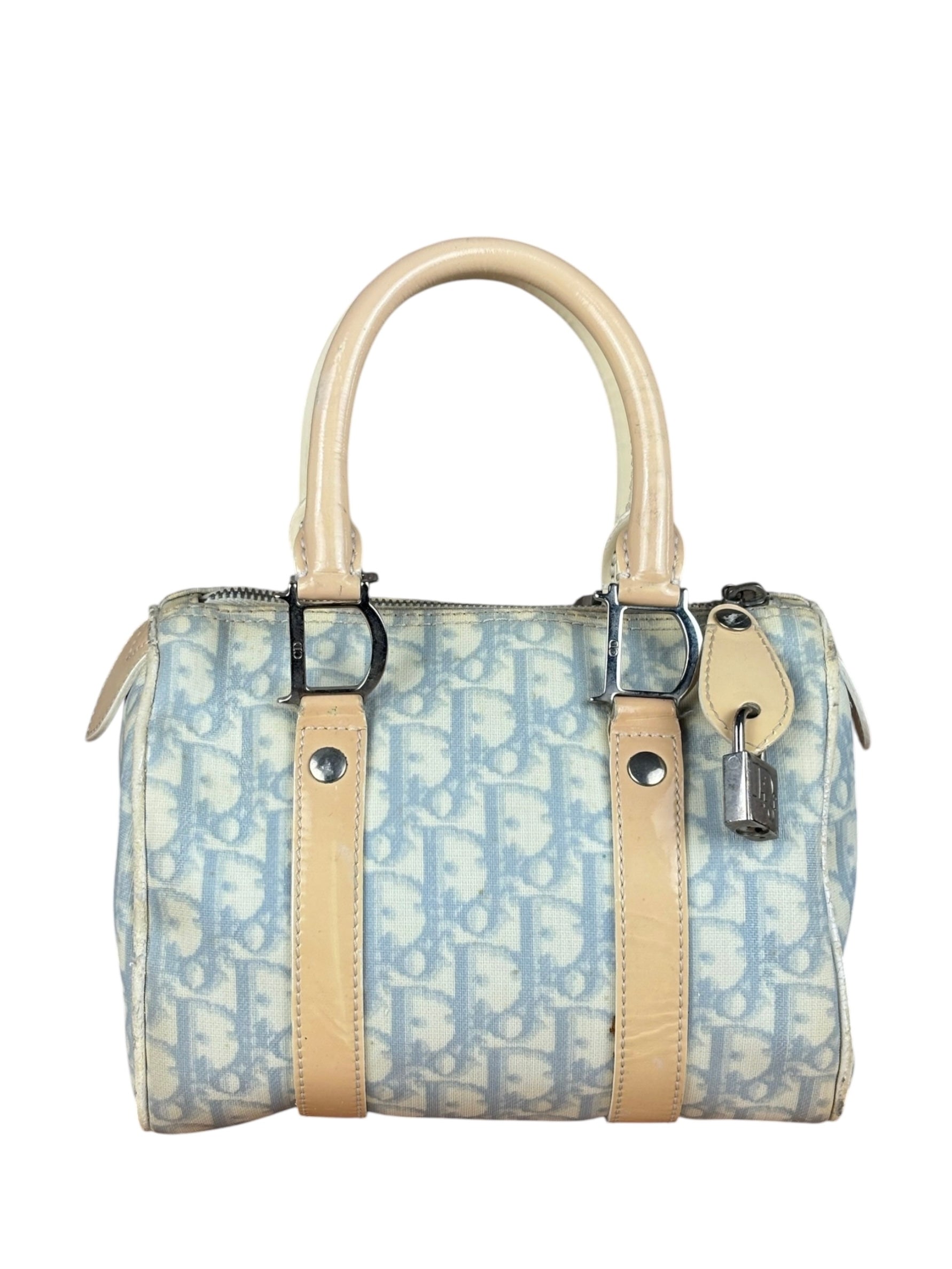 Christian Dior Vintage Trotter Canvas Mini Boston Bag