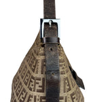 Fendi Brown Leather Trim Zucca Mamma Baguette