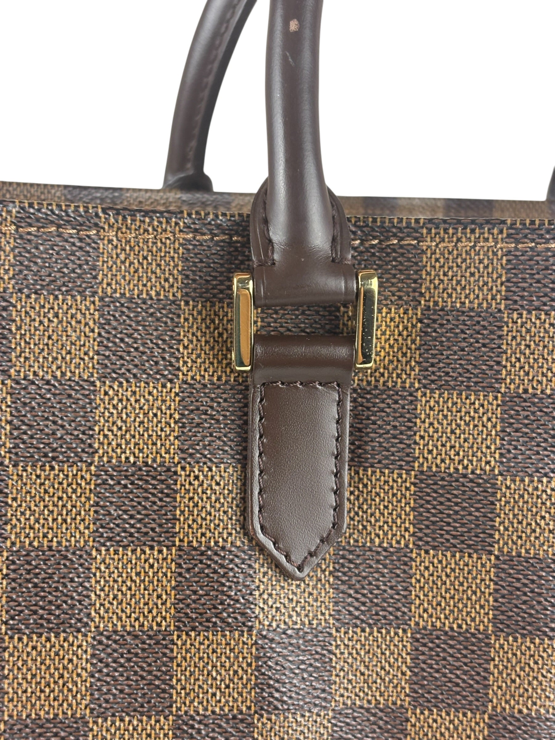 Louis Vuitton Damier Ebene Sac Plat Tote Bag MM