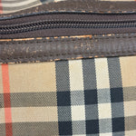 Burberry Leather House Check Boston Duffle Bag