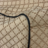 Gucci Beige Leather Trim Diamante Canvas Sukey Tote