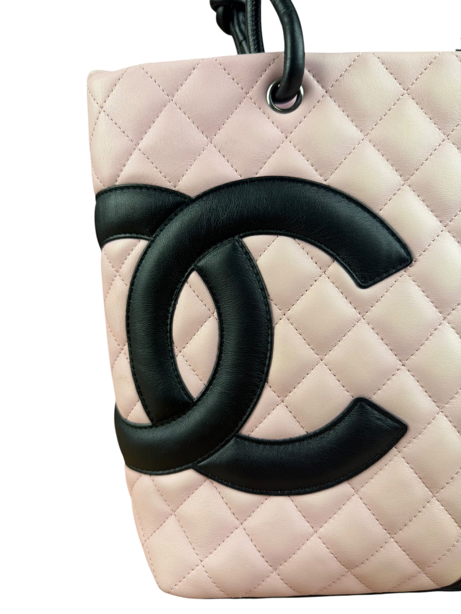 Chanel Black/Pink Cambon Quilted Leather Tote Bag 2004