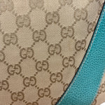 Gucci GG Vintage Canvas Turquoise Trim Hobo Bag