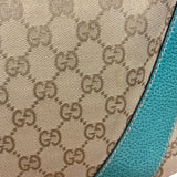 Gucci GG Vintage Canvas Turquoise Trim Hobo Bag