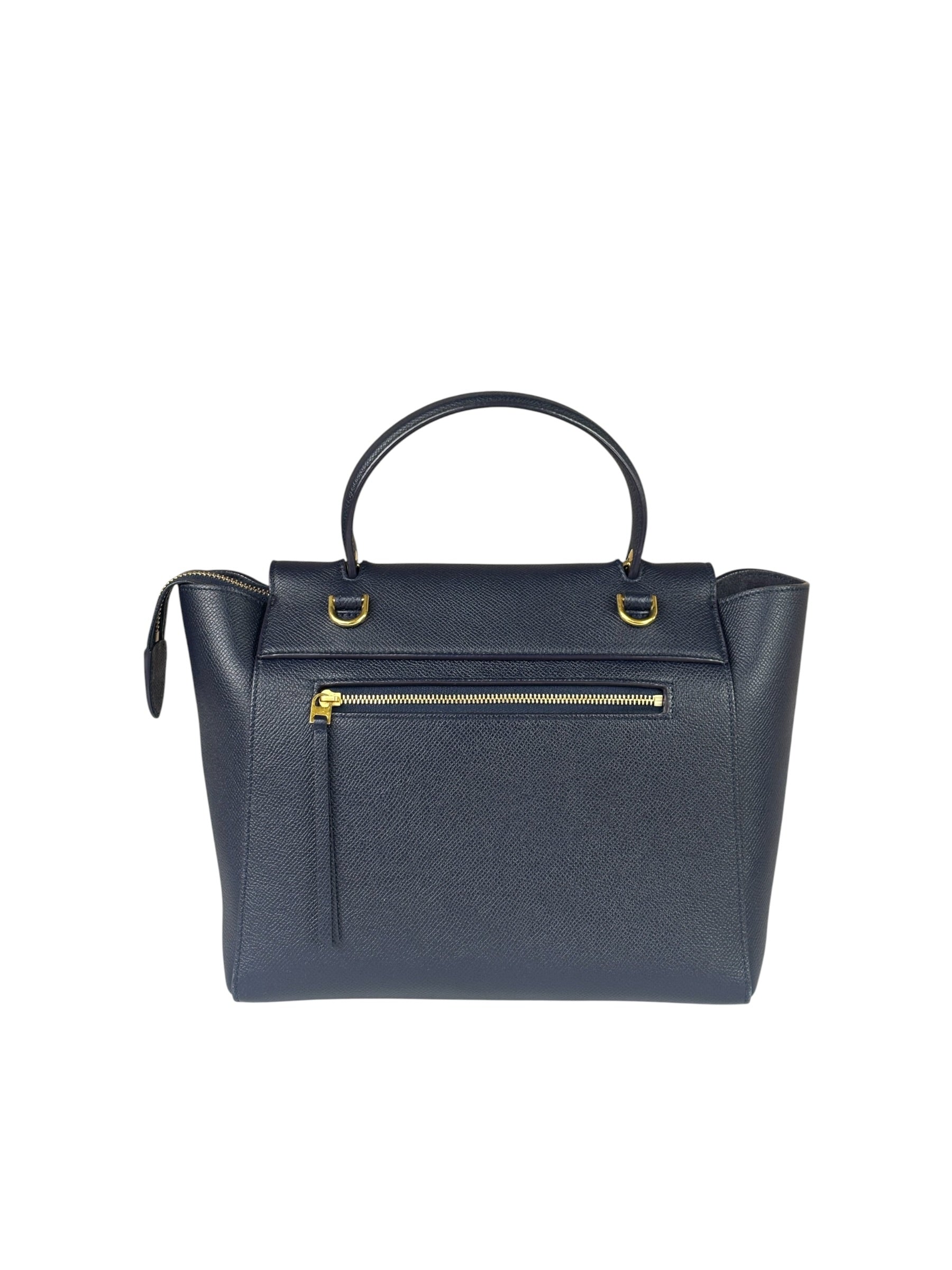 Celine Navy Grained Calfskin Belt Two-Way Bag