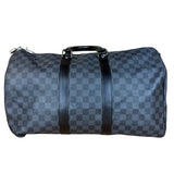 Louis Vuitton Canvas Damier Graphite Keepall Bandouliere Hand Bag