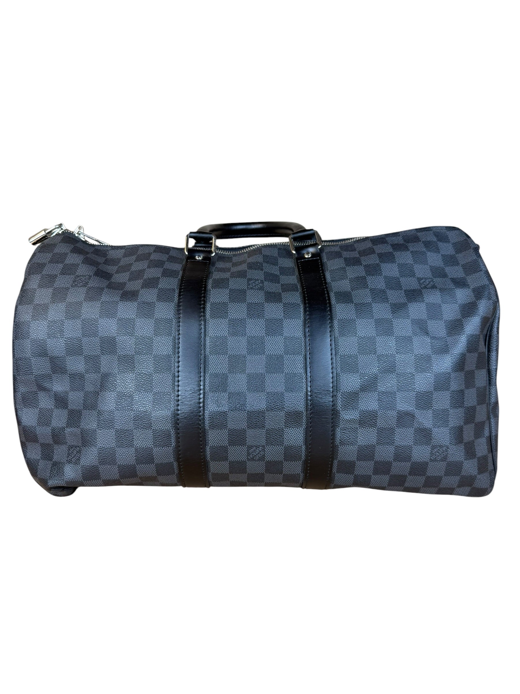 Louis Vuitton Canvas Damier Graphite Keepall Bandouliere Hand Bag