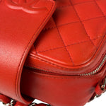 Chanel Red Quilted Lambskin Nano CC Box Camera Bag 2018