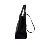 Gucci Brown Nylon Leather Trim Canvas Monogram Bamboo Two-Way Bag