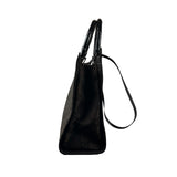 Gucci Brown Nylon Leather Trim Canvas Monogram Bamboo Two-Way Bag