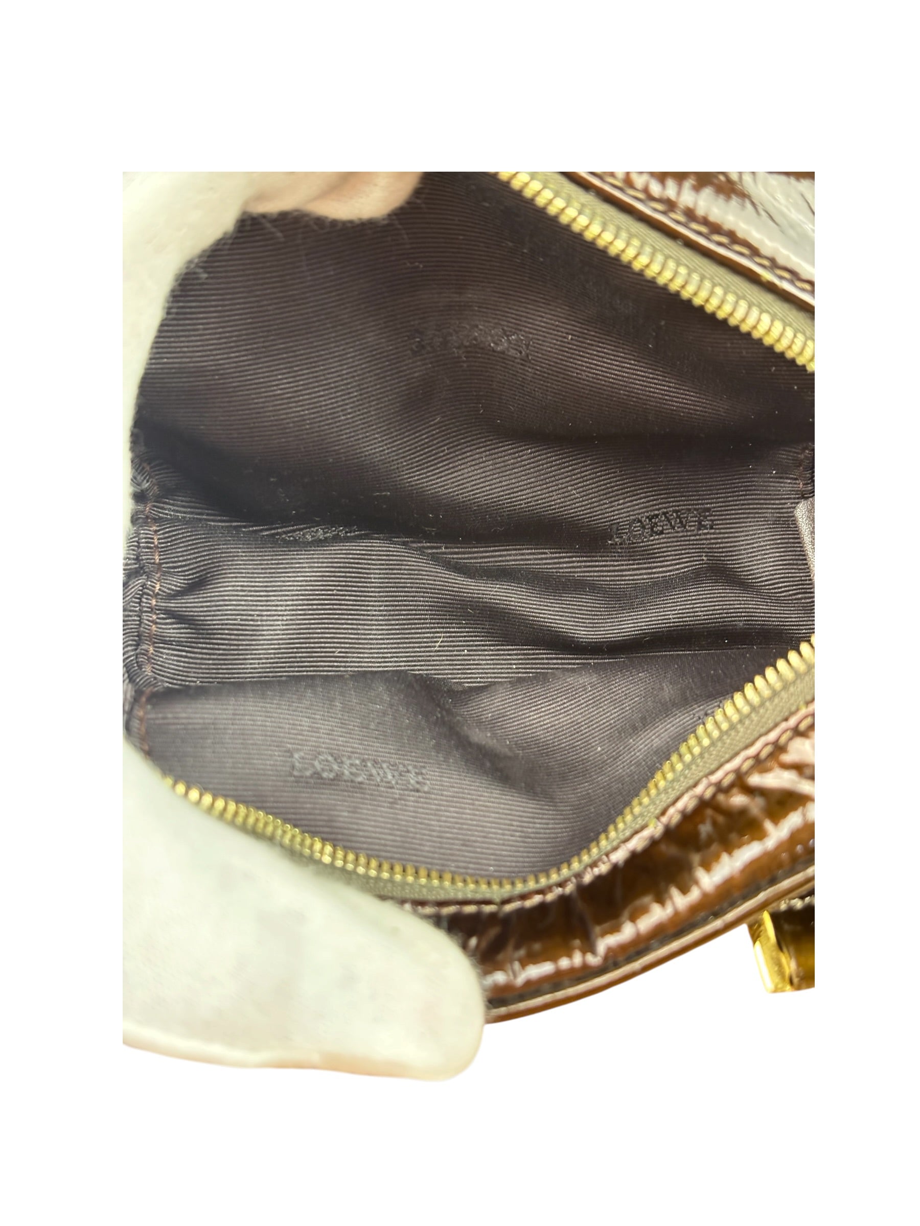 Loewe Metallic Bronze Leather Micro Amazona Mini Handbag