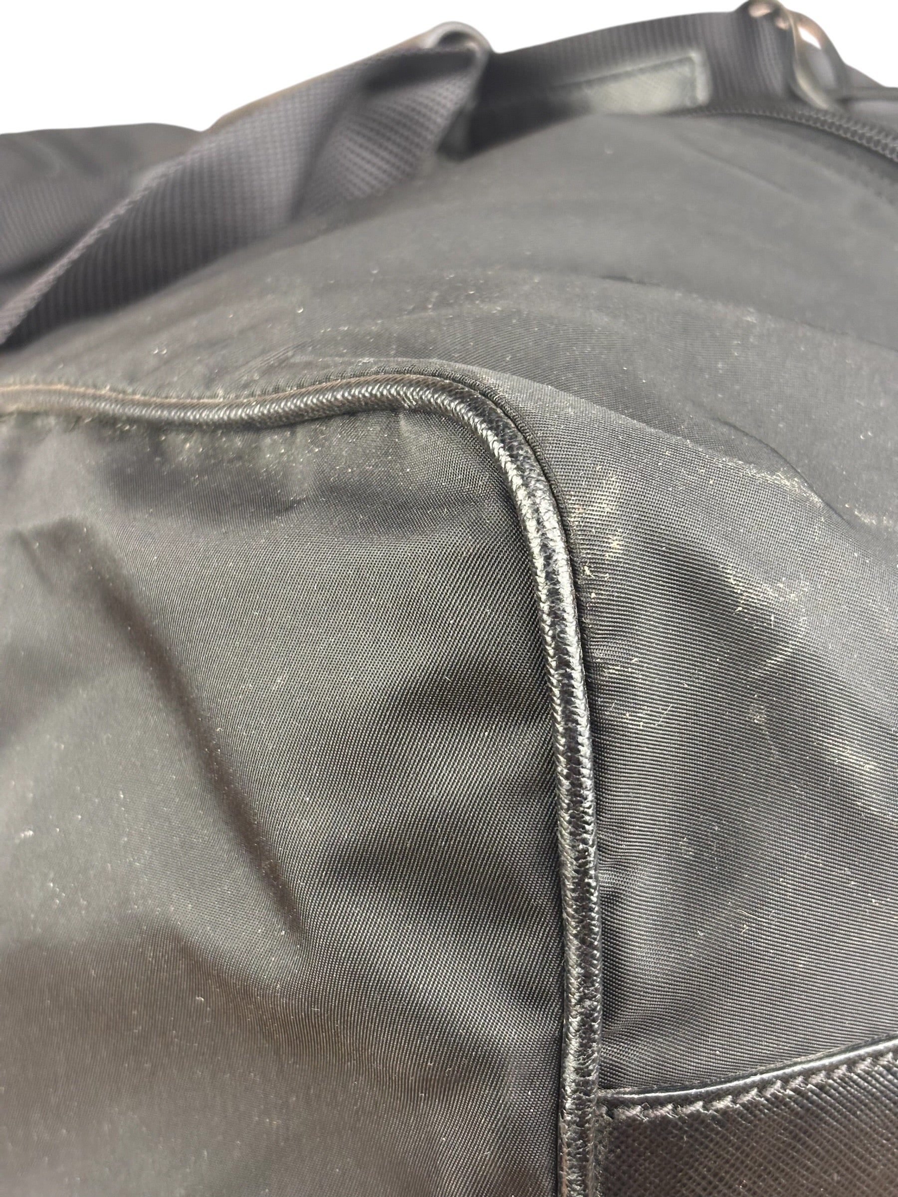 Prada Black Nylon Boston Travel Bag