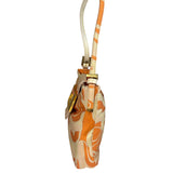 Fendi Orange Leather Trim/Satin Swirl Print Mini Baguette