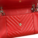 Chanel Red Chevron Leather Flap Bag 2019