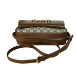 Gucci Brown Leather GG Horsebit Camera Bag 1955