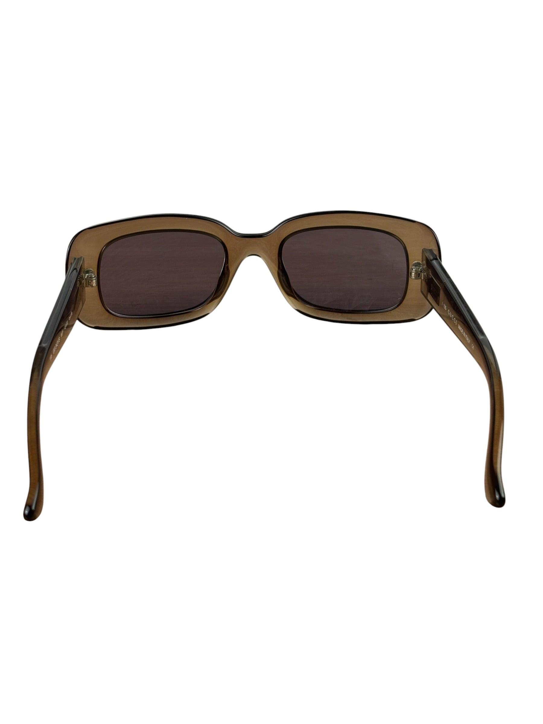 Gucci Translucent Grey Rectangular-Framed Sunglasses