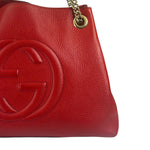 Gucci Red Leather Soho Chain Shoulder Bag