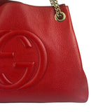 Gucci Red Leather Soho Chain Shoulder Bag