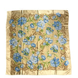 Christian Dior Beige/Blue Floral Silk Scarf