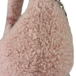Miu Miu Pink Wool Teddy Two-Way Hobo Bag