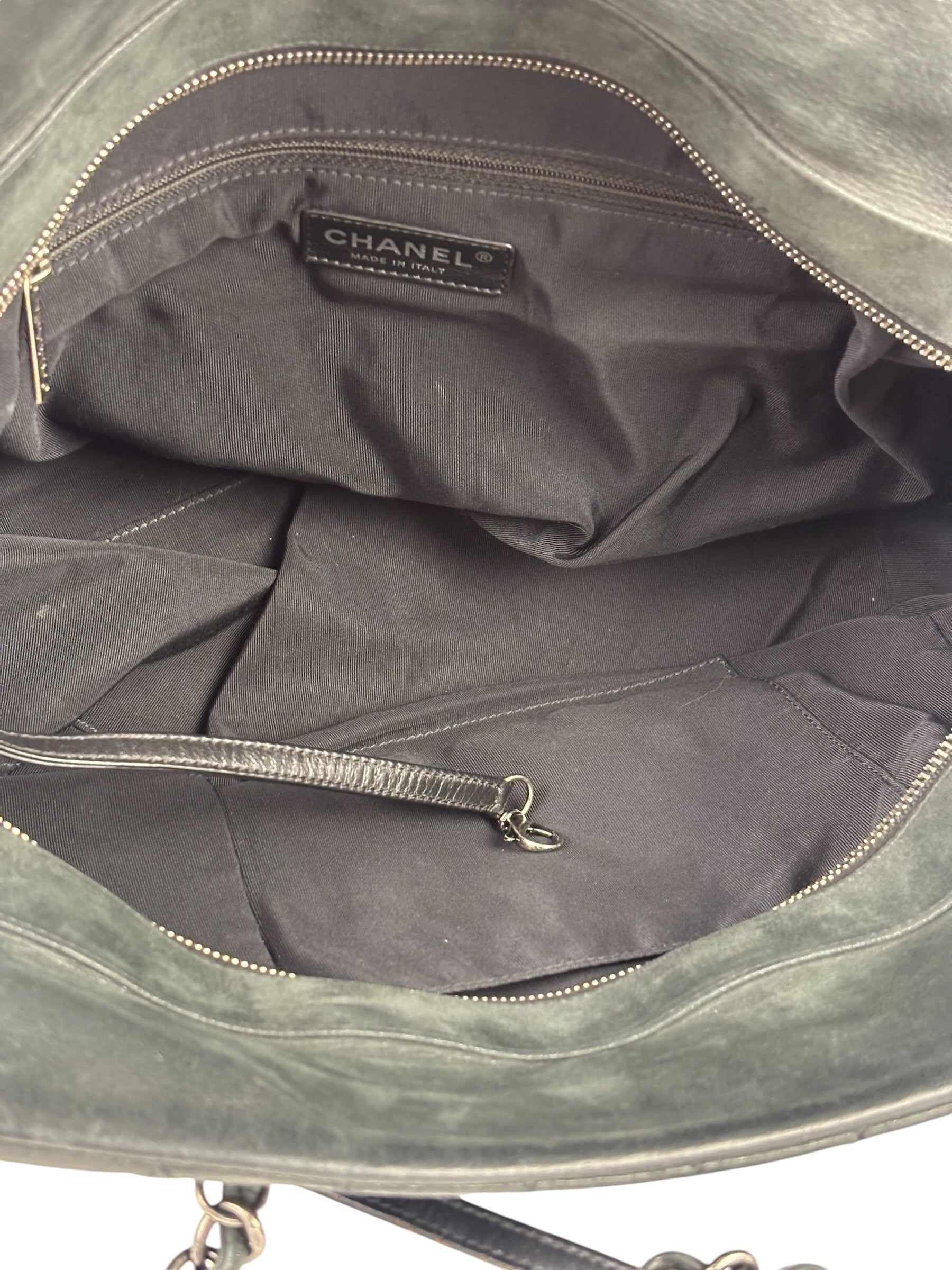 Chanel Grey Iridescent Quilted Leather Chic Bowling Shoulder Bag 2010
