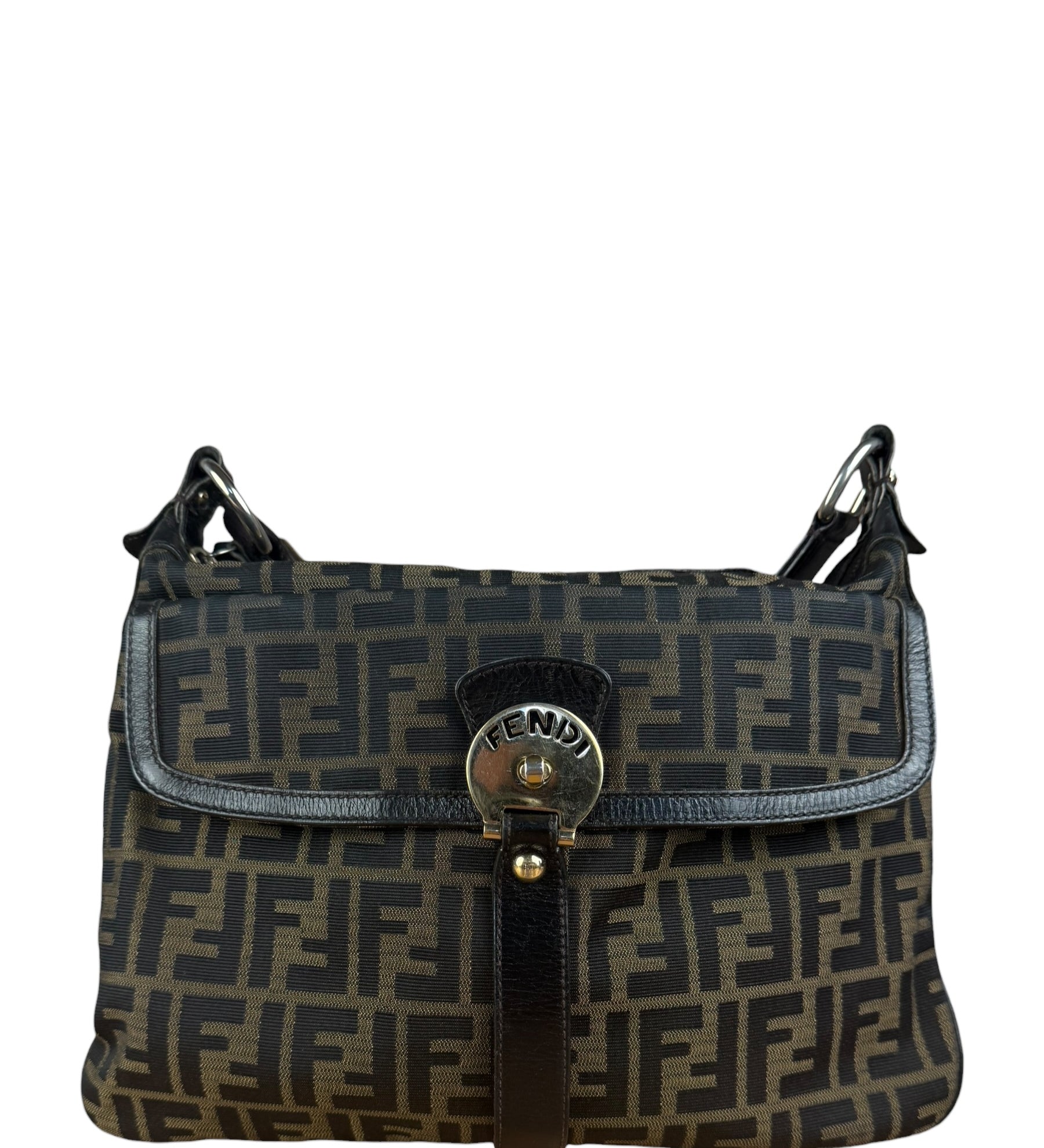 Fendi Zuca Canvas Shoulder/Crossbody Bag