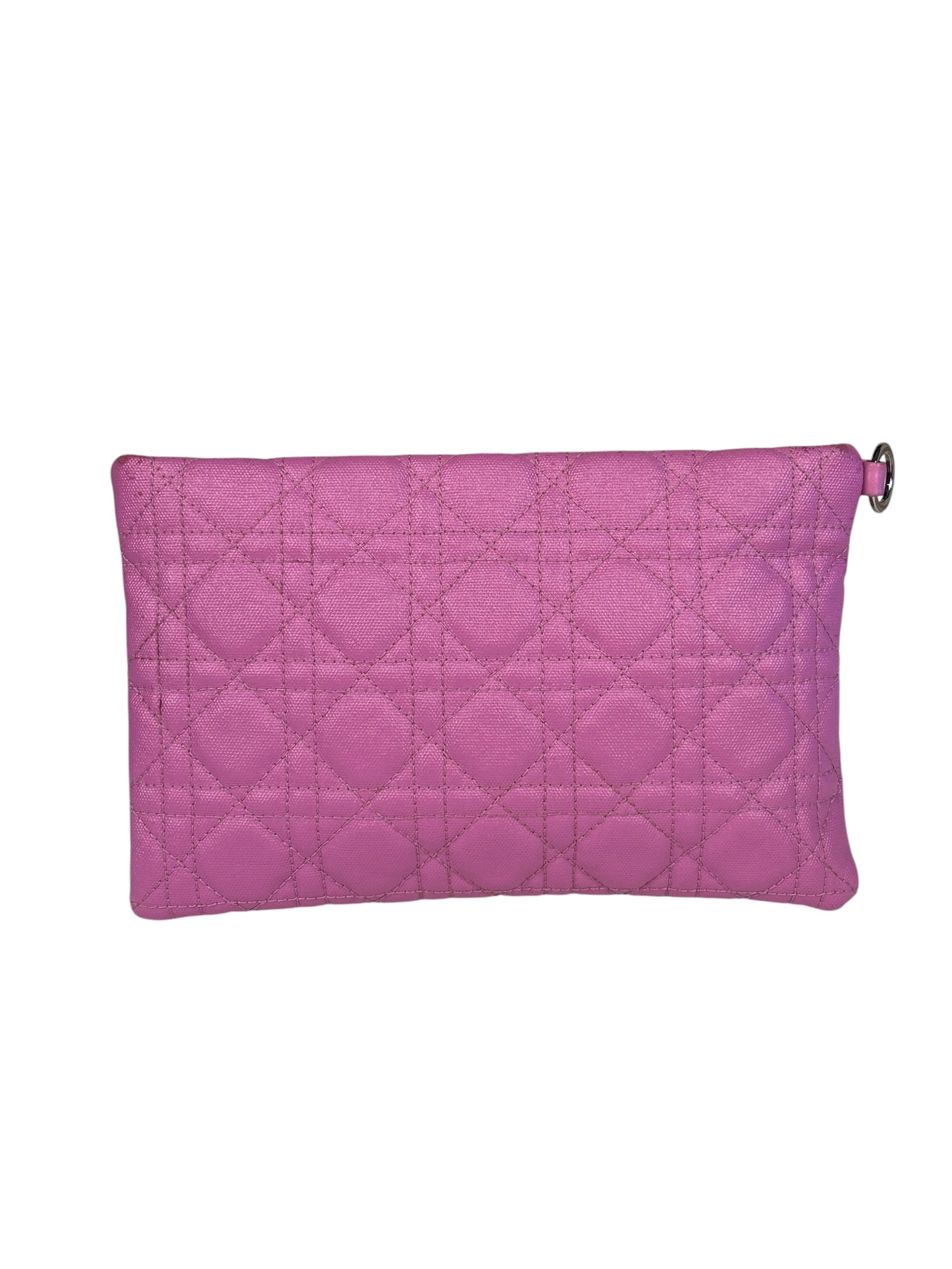 Christian Dior Fuchsia Leather  Flat Pouch