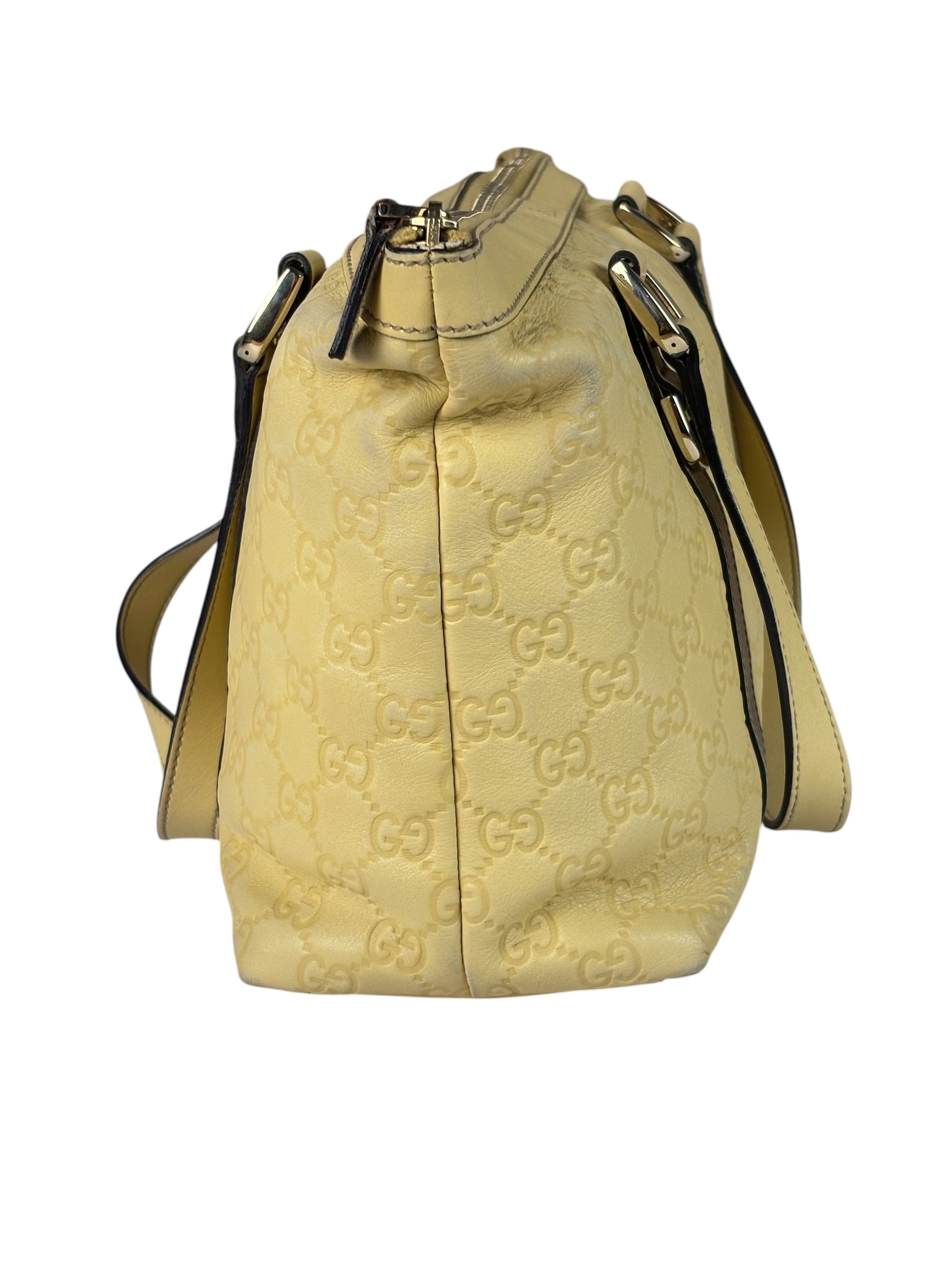 Gucci Yellow Leather GG Abbey Shoulder Bag