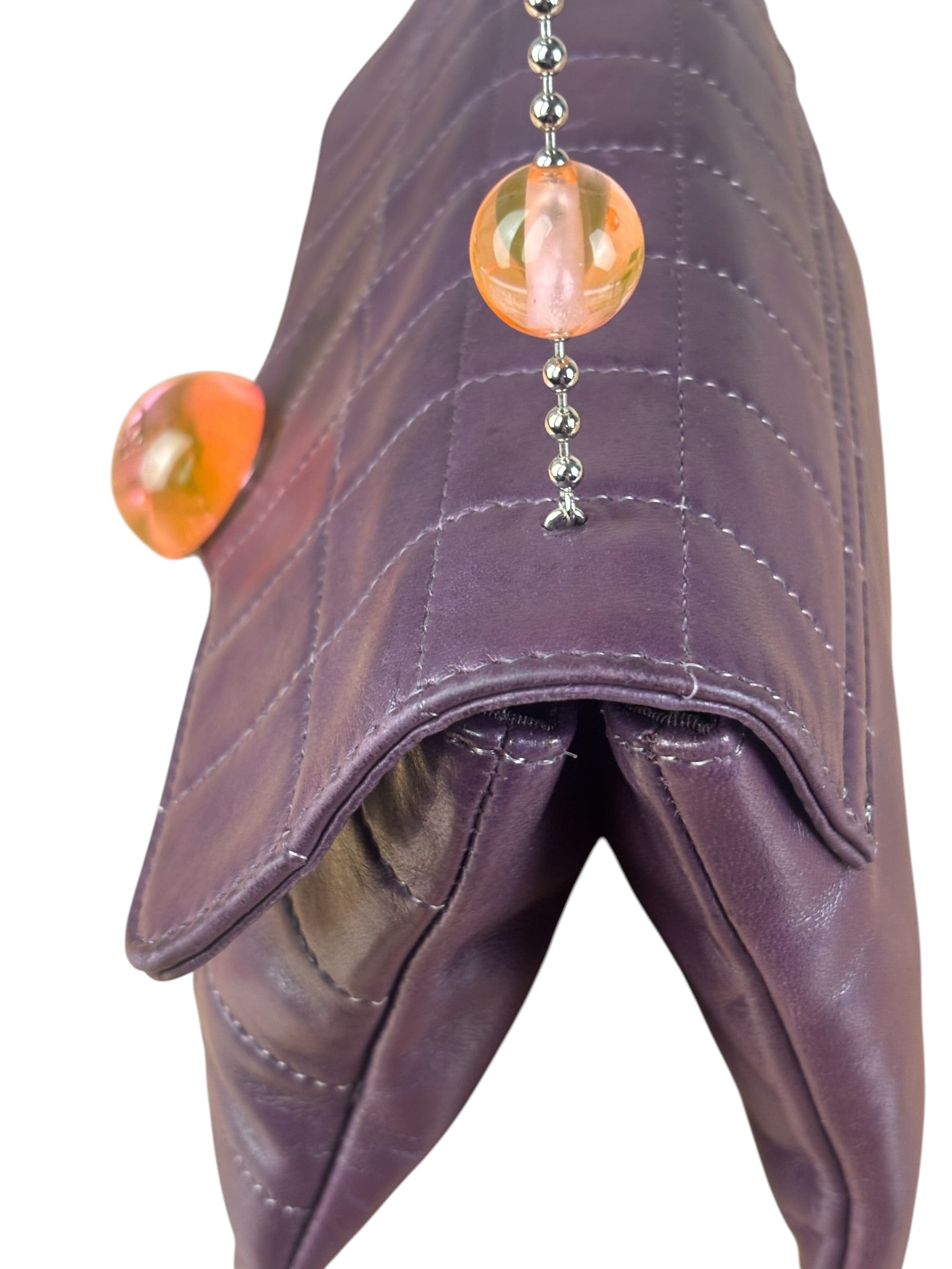 Chanel Purple Lambskin Ball Button Flap 2001