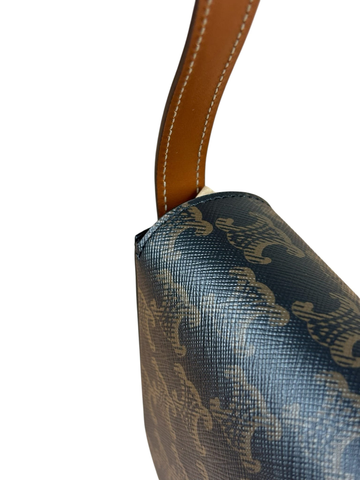 Celine Black/Brown Leather Triomphe Claude Flap Bag