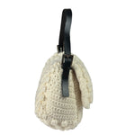 Fendi Vintage Leather Trim Knitted Wool Mamma Baguette