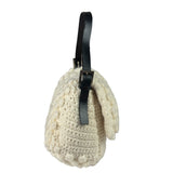Fendi Vintage Leather Trim Knitted Wool Mamma Baguette