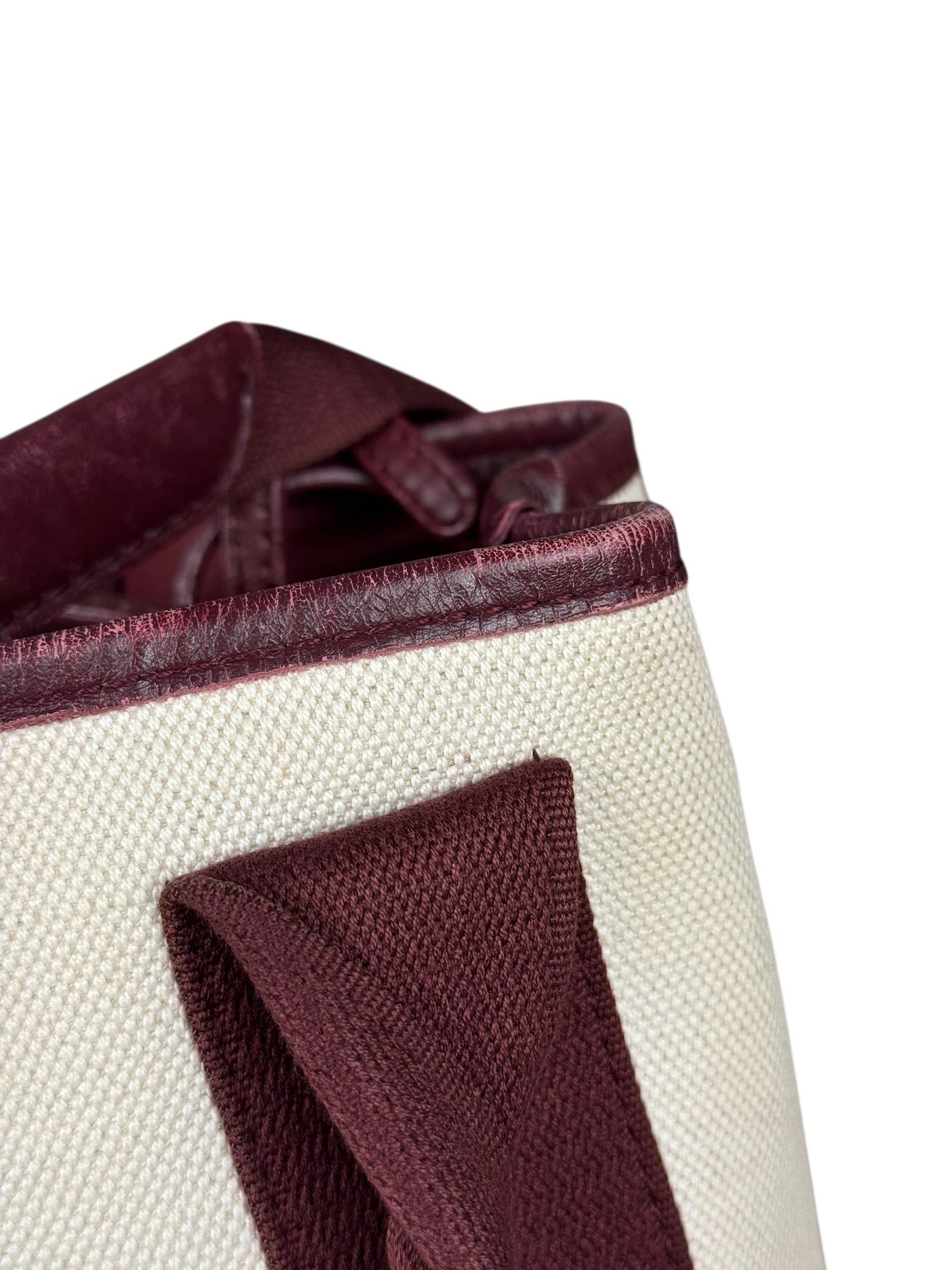 Balenciaga Canvas Maroon Cabas XS Tote Bag