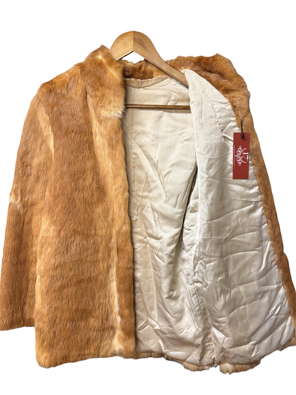Vintage Golden Brown Rabbit Fur Coat