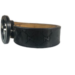 Gucci Black GG Imprime Canvas Interlocking GG Belt