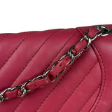 Chanel Pink Chevron Quilted Leather Medium Flap Bag 2018