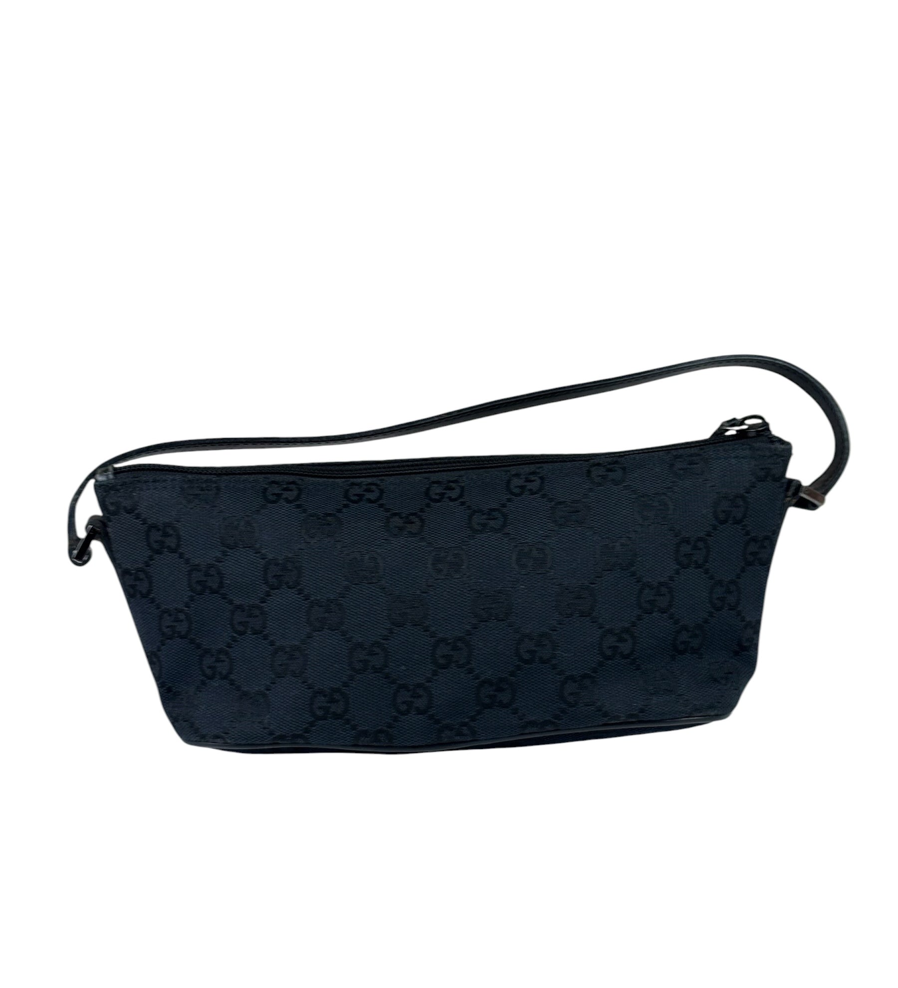 Gucci Black Canvas GG Print Mini Boat Pochette